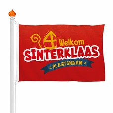 Dorf-Stadt mit Sinterklaas-Flagge