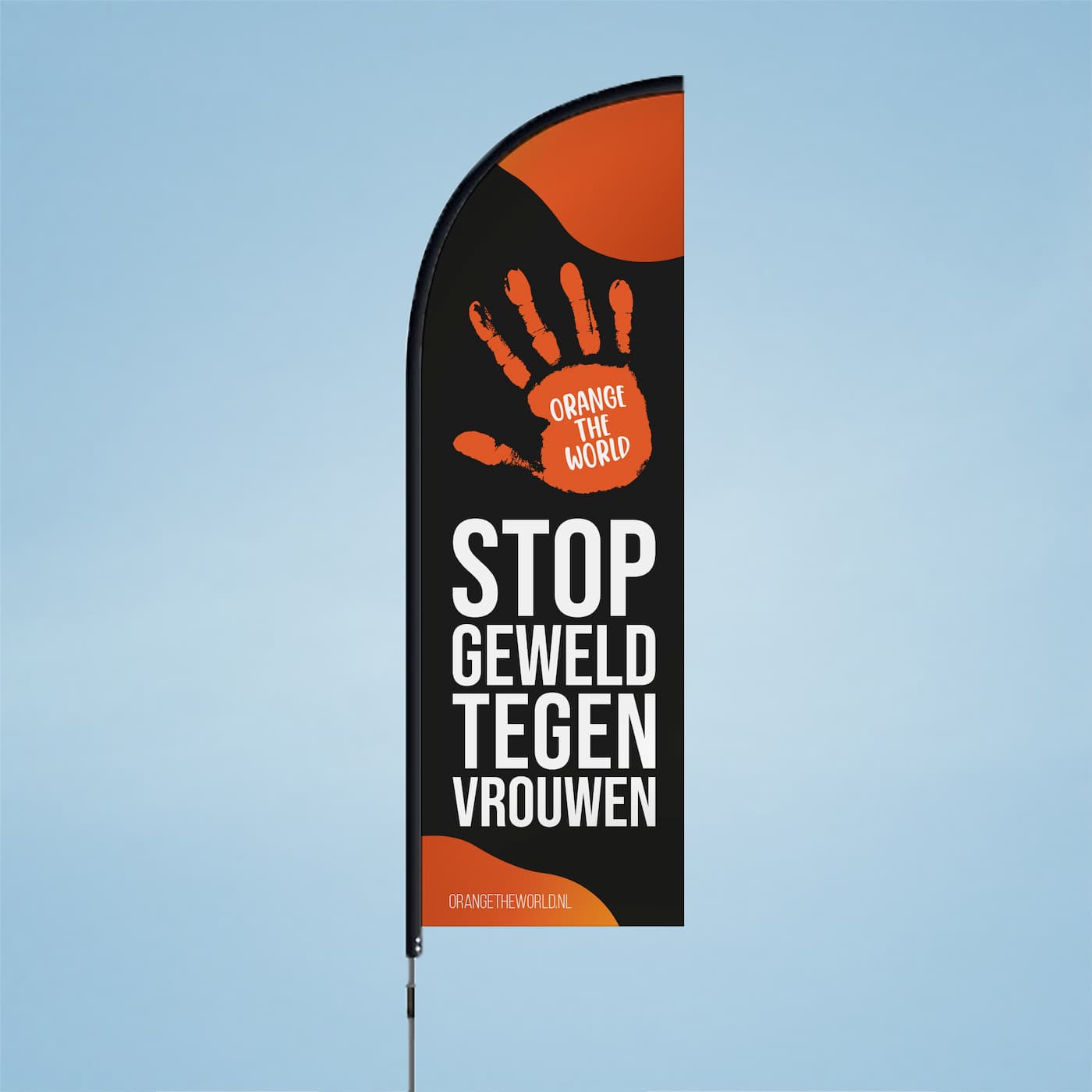 Orange the World Beach Flag S - schwarz