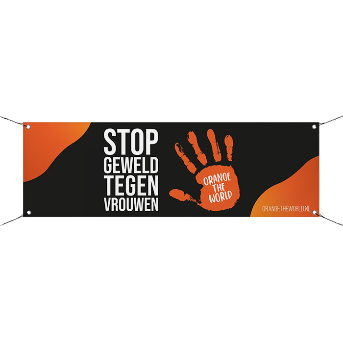 Orange the World-Banner – schwarz