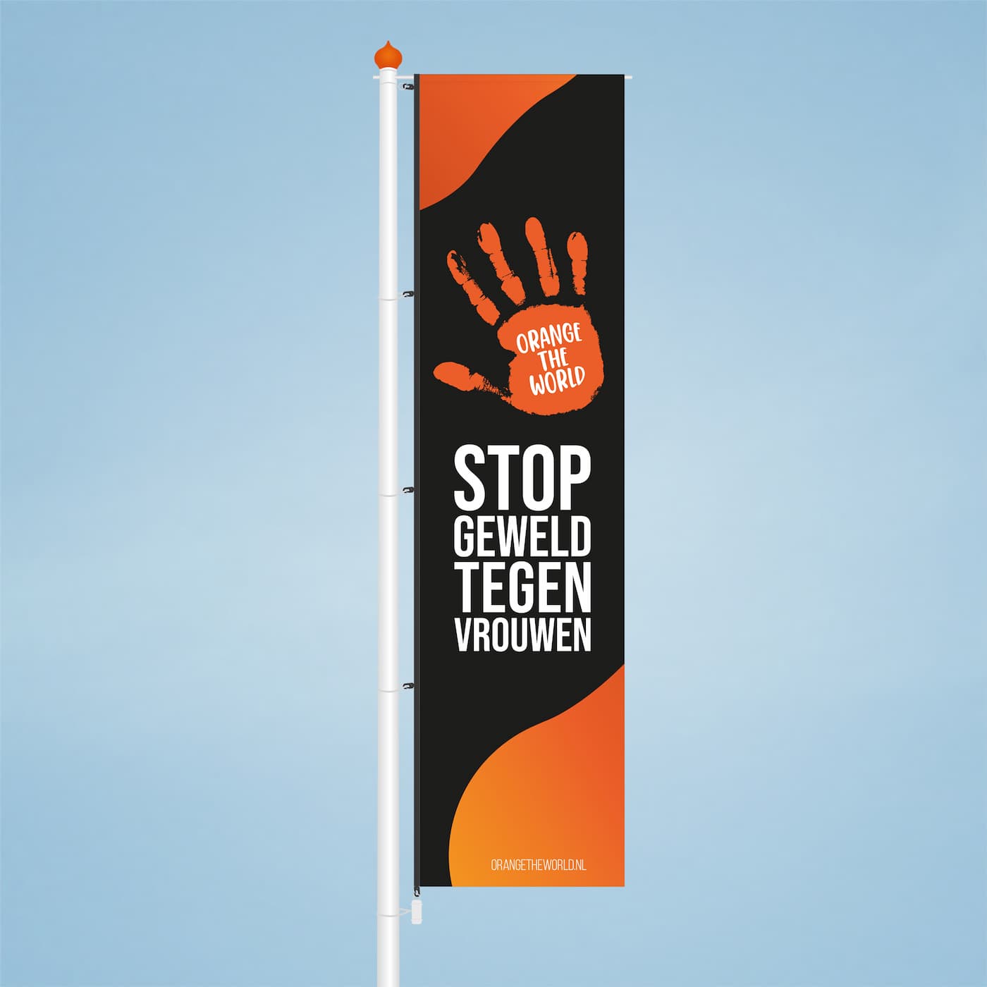 Orange the World-Banner – schwarz
