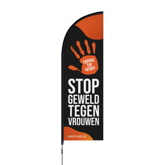 Orange the World Beach Flag S - schwarz