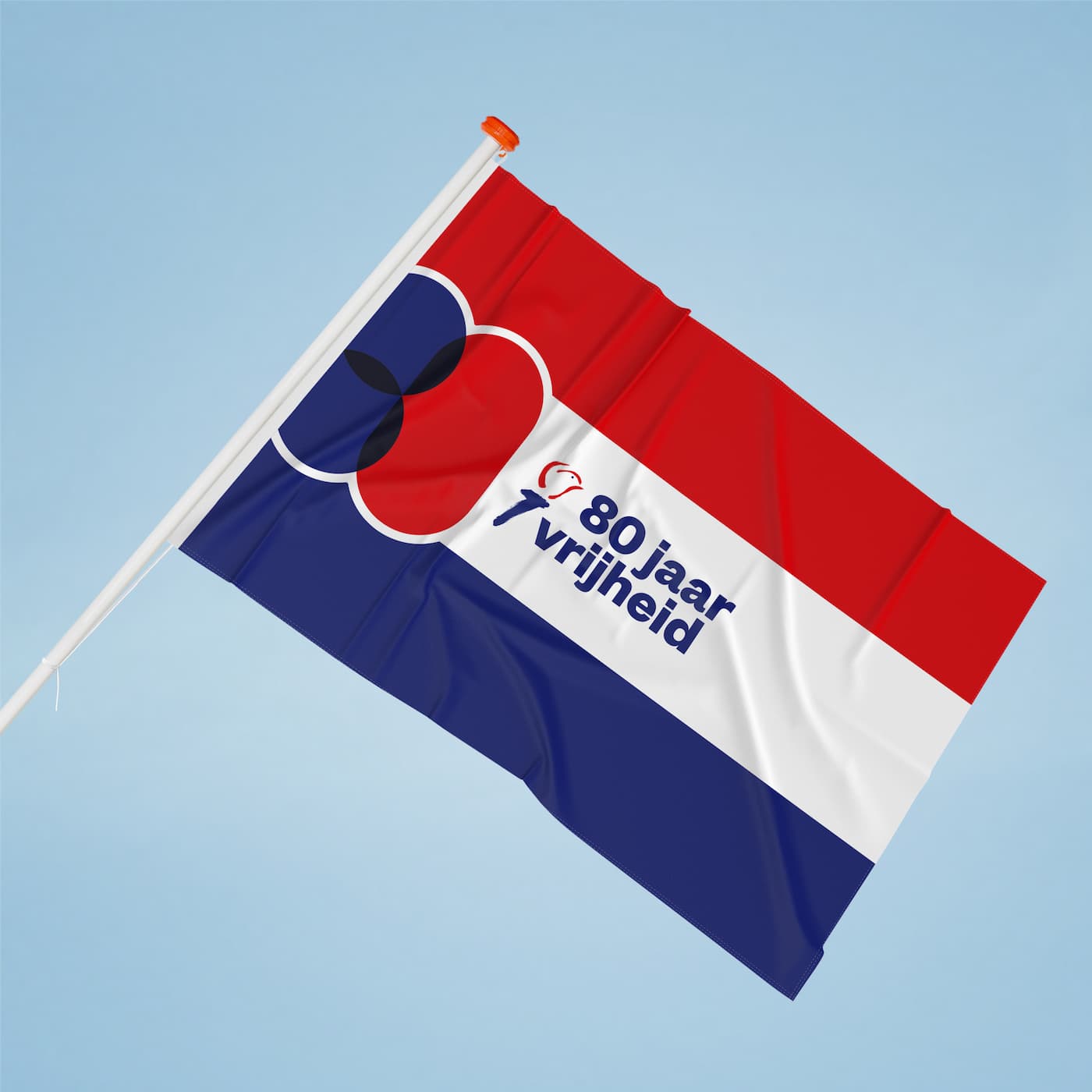 Rot-weiß-blaue Freiheitsflagge 80 Jahre