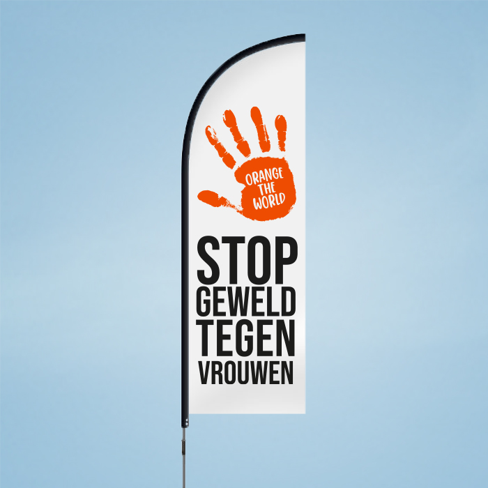 Orange the World Strandflagge – weiß