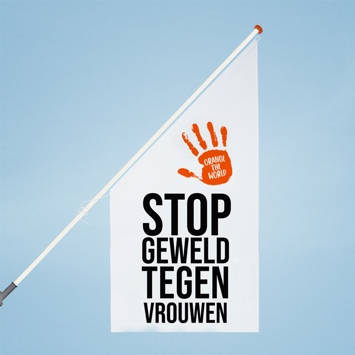 Orange the World Kioskflagge – weiß