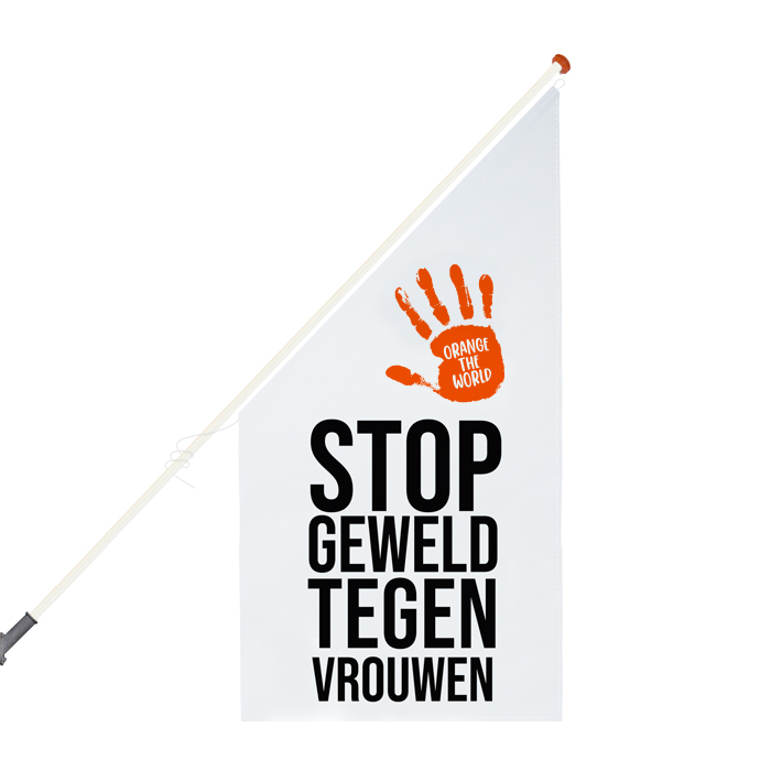 Orange the World Kioskflagge – weiß
