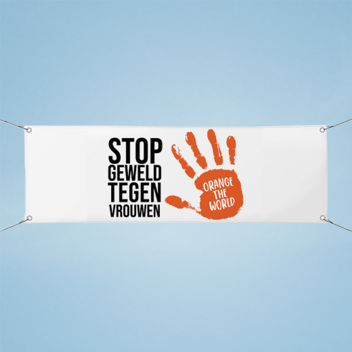 Orange the World-Banner – weiß