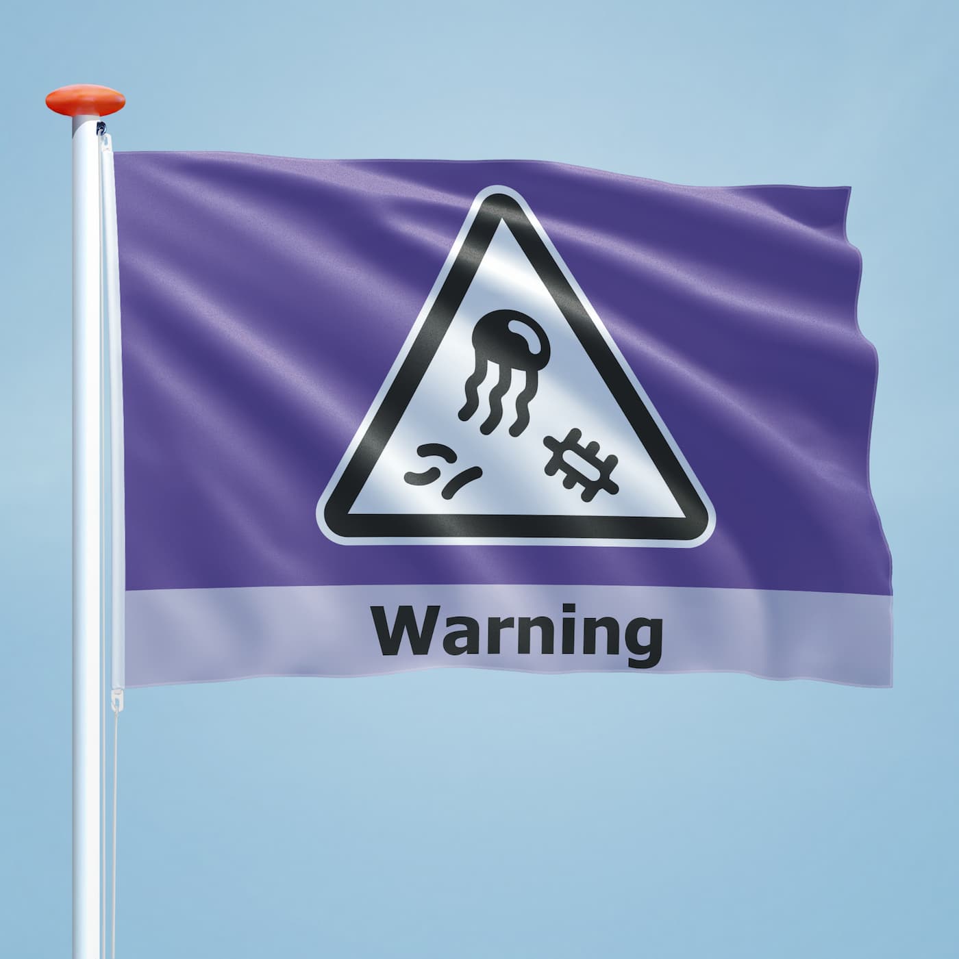 Warnflagge Warnung lila