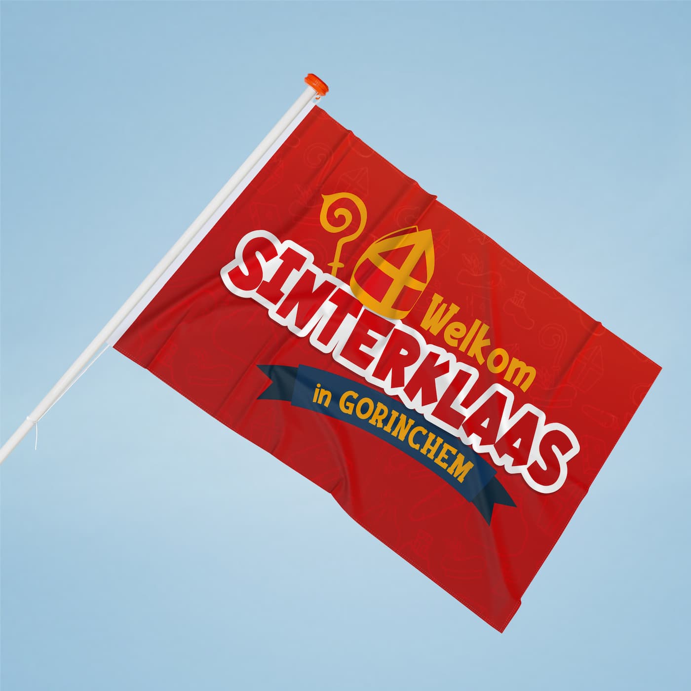 Dorf-Stadt mit Sinterklaas-Flagge
