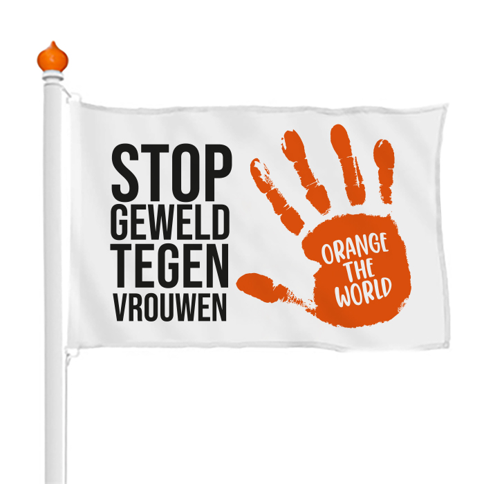 Orange die Weltflagge – weiß